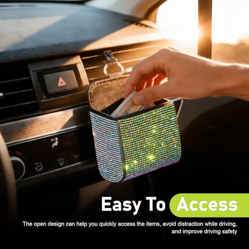WZP Car Air Vent Storage Organizer, Bling Rhinestone Auto Air - Product Imagery
