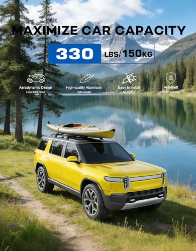 Wonderdriver 330lbs Lockable Roof Rack Cross Bars for Rivian R1S - Product Imagery