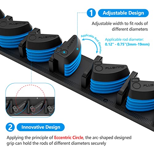 PLUSINNO 4 Pack Vertical Fishing Rod Rack, Wall Mounted Fishing - Product Imagery