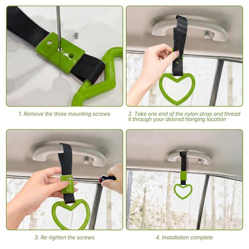 2 Pcs Heart Shaped Car Handle Strap – JD M Drift Charm Rear - Product Imagery
