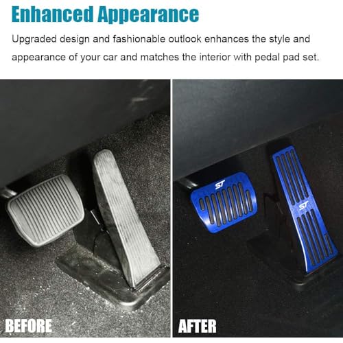 LEXLEY 2PCS Anti-Slip Aluminum Brake Gas Pedal Pads,Auto No - Product Imagery