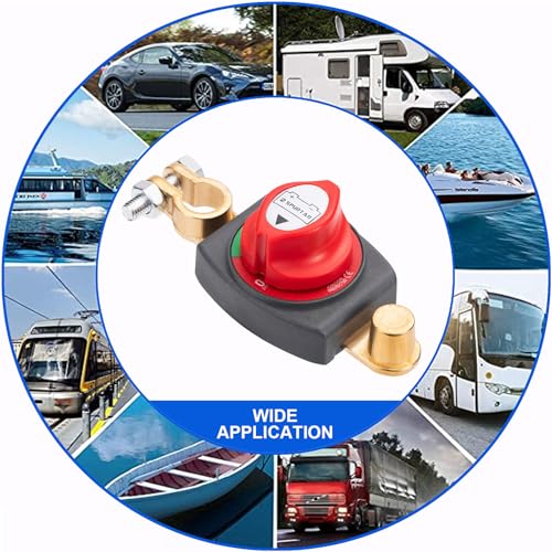 Spurtar Top Post Auto Battery Disconnect Switch 12V-48V, Red - Product Imagery