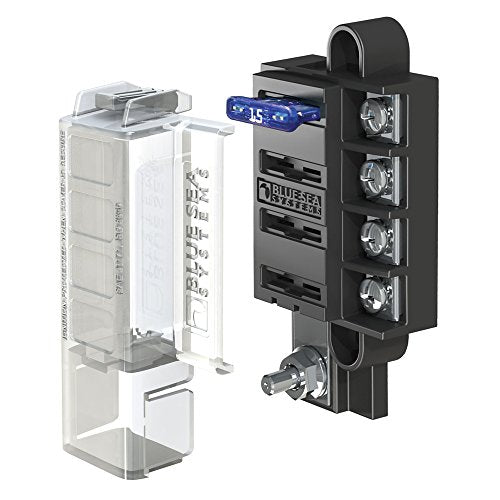 Blue Sea Systems ST Blade Fuse Block Compact 4 Circuit With - Product Imagery