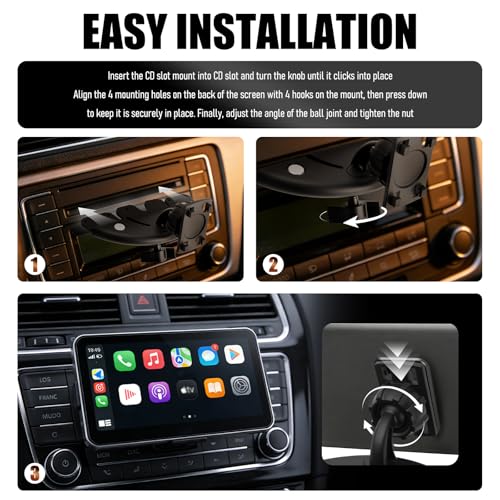 2026 Upgraded CD Slot Mount for CarPlay Screen,360° Rotatable CD - Product Imagery