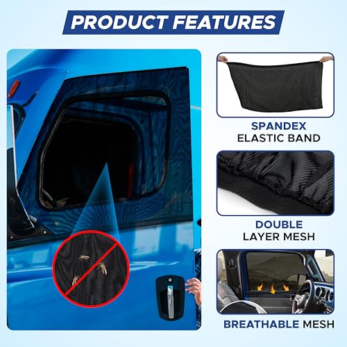 EcoNour Truck Side Window Shade (2 Pack) Mesh Sunshade for Semi - Product Imagery