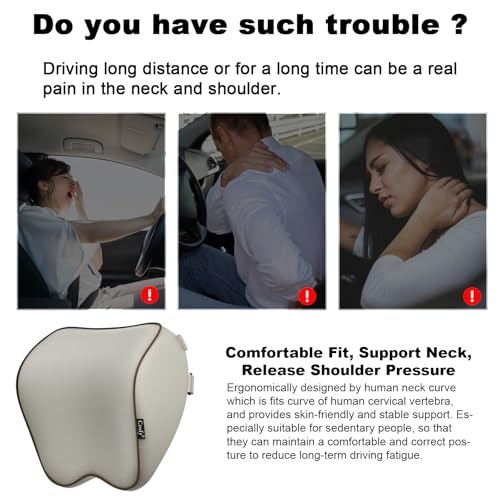 Crofy 2-Pack Car Neck Pillow, Headrest Pillow with Adjustable - Product Imagery