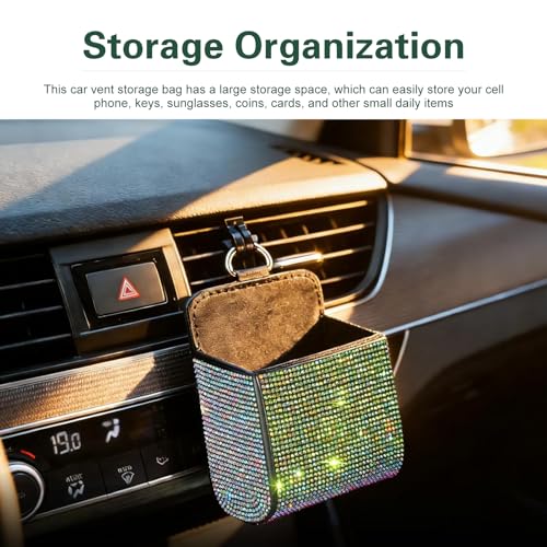 Bling Car Air Vent Storage Organizer, Car Rhinestone Air Vent - Product Imagery