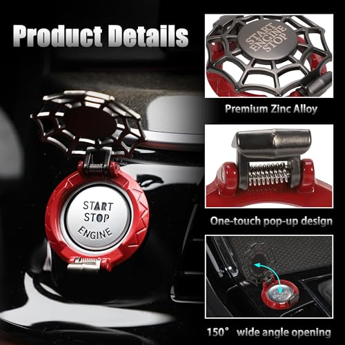TOMALL Car Push Start Button Cover Universal for Car Motorcycle - Product Imagery