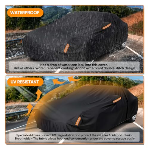 NEVERLAND Sedan Car Cover Waterproof All Weather 196''L x 72''W - Product Imagery