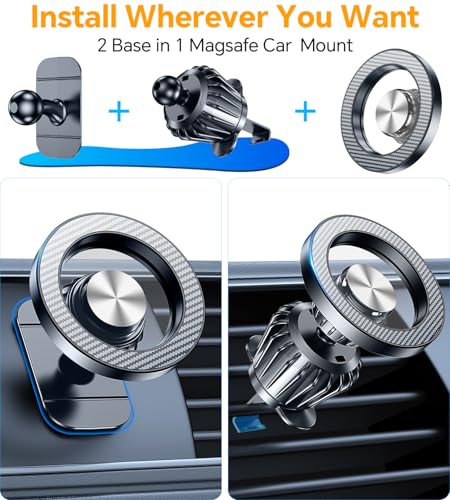 Kaistyle for Magsafe Car Mount【20 Strong Magnets】Magnetic Phone - Product Imagery