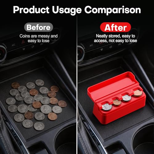 SINGARO Coin Holder for Car, Coin Change Organizer Compatible - Product Imagery
