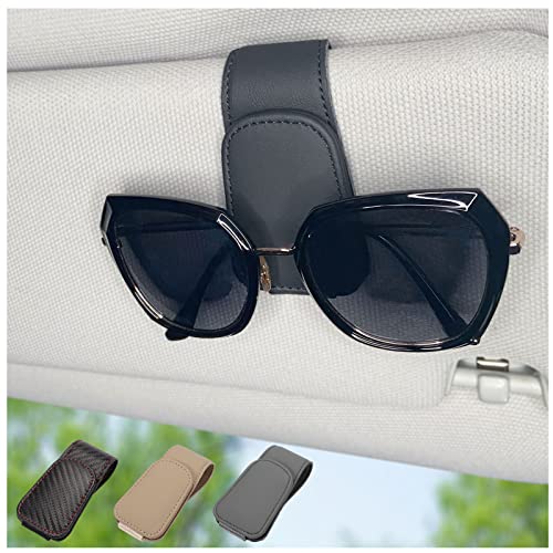 Magnetic Leather Sunglass Holder for Car, Eyeglasses Clip for - Product Imagery