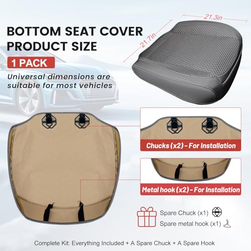 1 Pack Gray Ventilated Bottom Car Seat Cover - Product Imagery