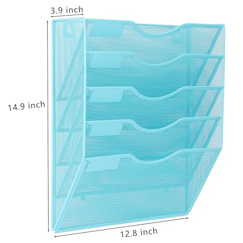 EASEPRES 5 Pocket Mesh Hanging Wall File Organizer, Wall Mounted - Product Imagery