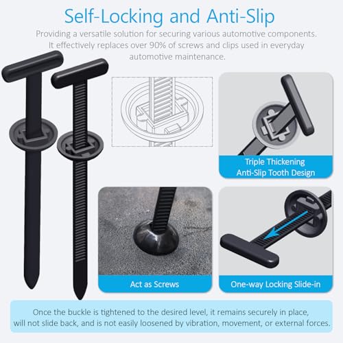 Upgrade Cable Tie Buckle Nylon Universal Heavy Duty Self Lock, - Product Imagery
