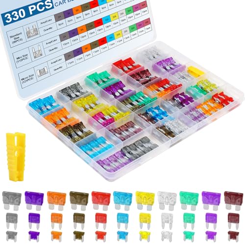 330PCS Car Fuses Assortment Kit, Upgraded Blade Fuses Automotive - Product Imagery