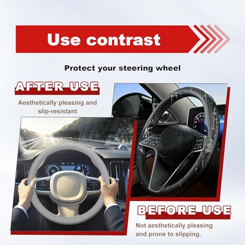 Car Steering Wheel Cover, Cool Non-Slip Silicone Steering Wheel - Product Imagery