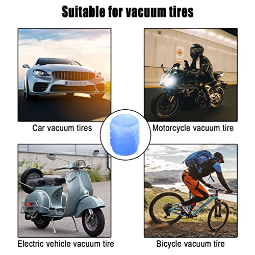 YALOK 4PCS Glow-in-Dark Tire Valve Stem Caps, Air Covers, Blue - Product Imagery