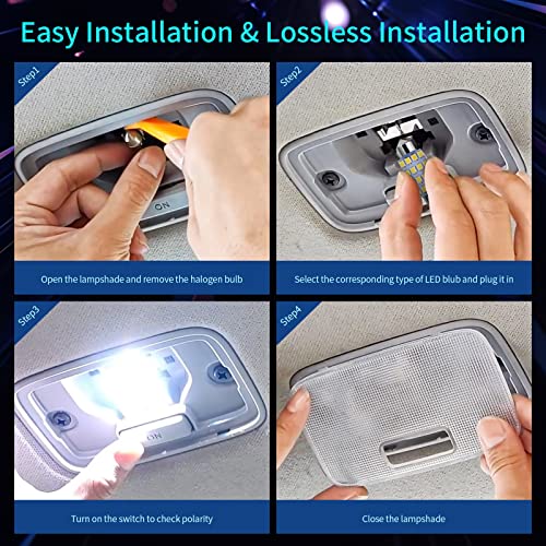 Zakolak 42 Pieces Interior Car Lights, Super Bright White Dome - Product Imagery