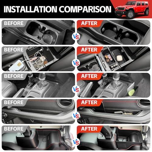 Center Console Organizer for 2024-2025 Jeep Wrangler JL 4XE - Product Imagery