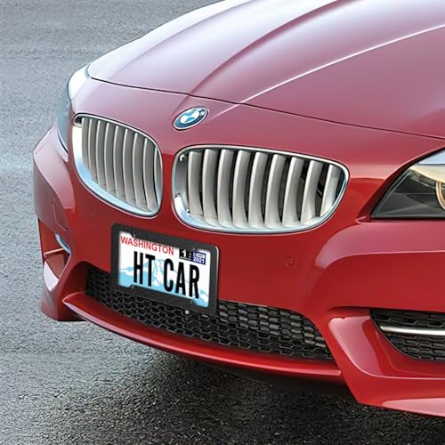 Carbon Fiber License Plate Frame, Glossy Waterproof Plastic - Product Imagery