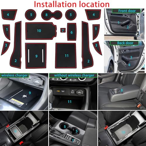 Center Console Liner for Honda Civic Accessories 2022-2024 2025 - Product Imagery