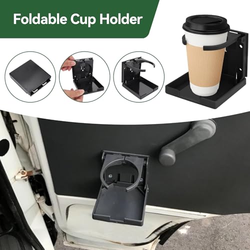 2pcs Adjustable Cup Holder, Boat Cup Holder Foldable, ABS, Black - Product Imagery