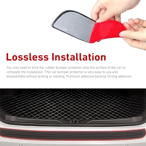 Car Rear Bumper Protector, 41 x 3.5 Inch Rubber Anti-Scratch - Product Imagery