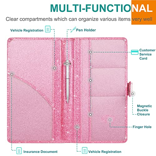 RSAquar Car Registration & Insurance Holder - Leather Glove Box - Product Imagery