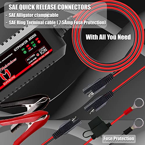 MOTOPOWER MP00207A 12V 2Amp Automatic Battery Charger Maintainer - Product Imagery