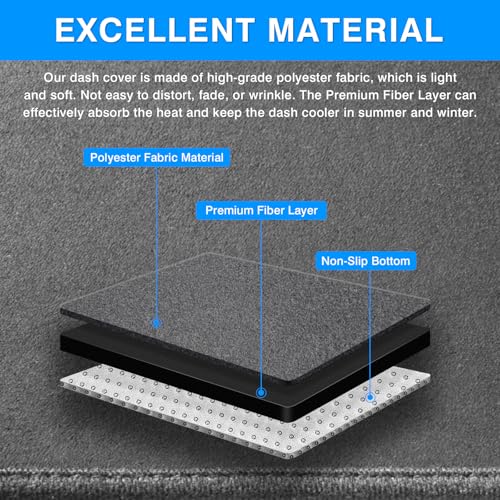 Autorder Gray Dashboard Cover Mat for Honda Civic 2016-2021 - Product Imagery