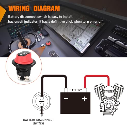 Nilight Battery Disconnect Switch 100A Master Isolator - Product Imagery