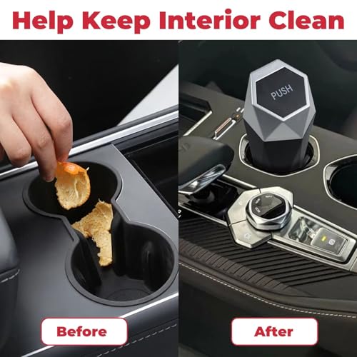 BFXM Car Trash Can Small Trash Bin with Lid, Car Accessories for - Product Imagery