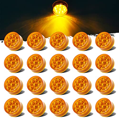 Partsam 20Pcs 2 inch Round Amber 9Led Side Marker Turn Signal - Product Imagery