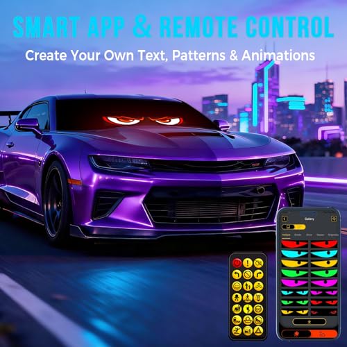 Programmable LED Sign for Car -14''x4'' Flexible USB 5V Digital - Product Imagery
