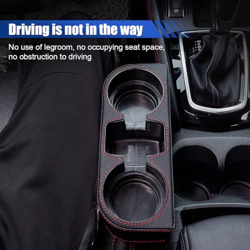 KITUREK Car Cup Holder, PU Leather Cover Auto Front Seat - Product Imagery