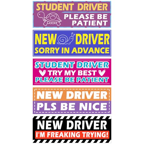 5Pcs Magnetic Car Stickers, Magnetic New Driver Stickers - Product Imagery