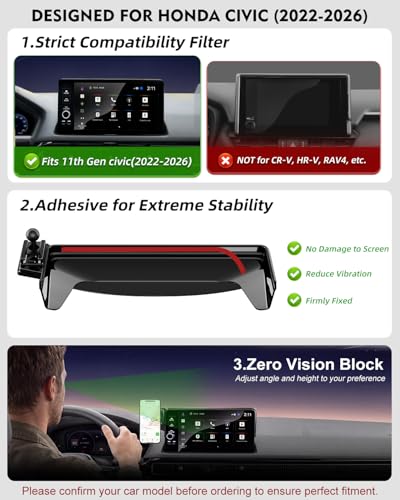 pop-tech Magnetic Phone Holder for Honda Civic 11th Gen 2022 - Product Imagery