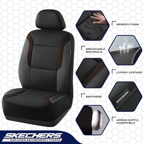 Skechers Memory Foam Car Seat Covers, Air Cool Mesh Thick Seat - Product Imagery