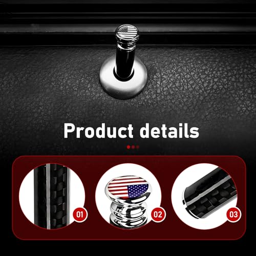 WZP 4PCS Car Door Lock Knobs, Carbon Fiber Door Lock Bolt Pin - Product Imagery