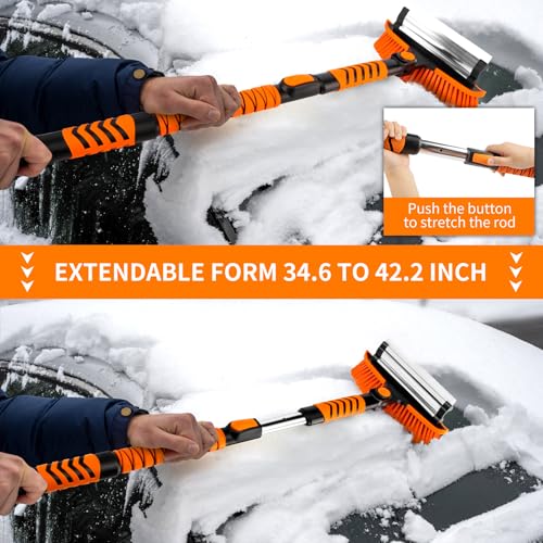 METOWARE 44'' Snow Brush and Ice Scrapers for Car Windshield - Product Imagery