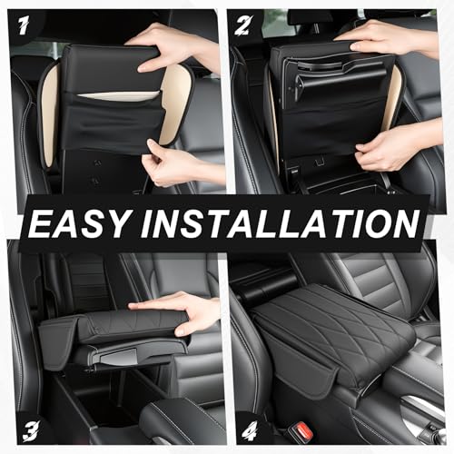 SINGARO Car Center Console Cover Pad, Universal Leather - Product Imagery