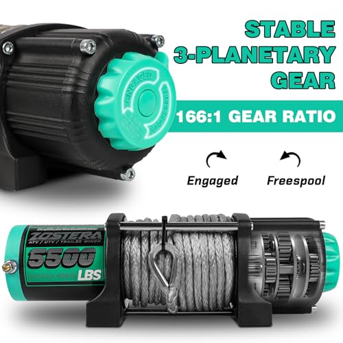5500lbs ATV/UTV Winch with Synthetic Rope, Electric Boat Trailer - Product Imagery