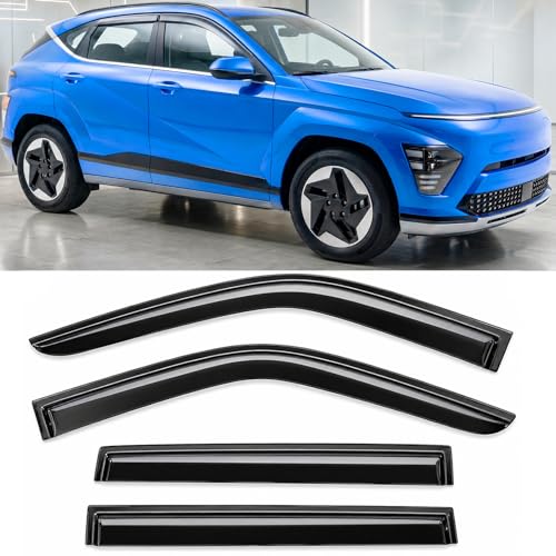 2024-2026 Tape-On Rain Guards Compatible with Hyundai Kona Side - Product Imagery