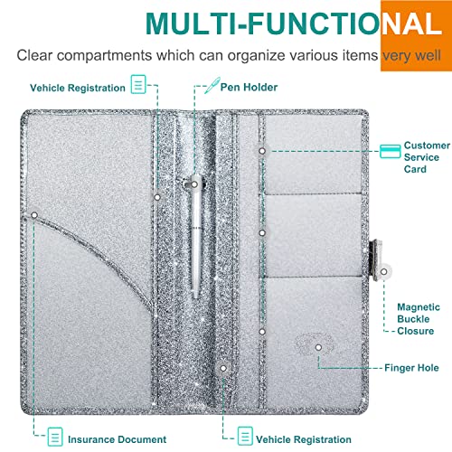 RSAquar Car Registration & Insurance Holder - Leather Glove Box - Product Imagery