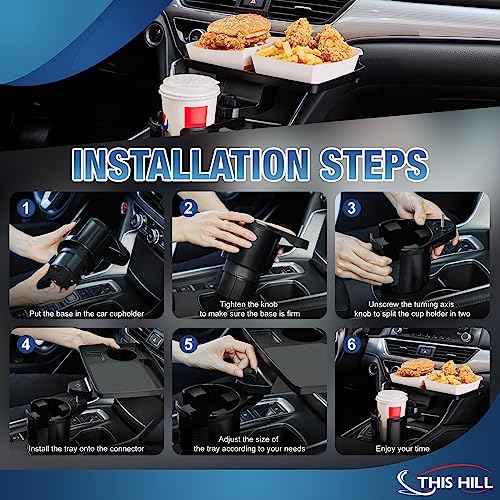 This Hill Car Cup Holder Tray 2-in-1 Detachable Car Food Table - Product Imagery