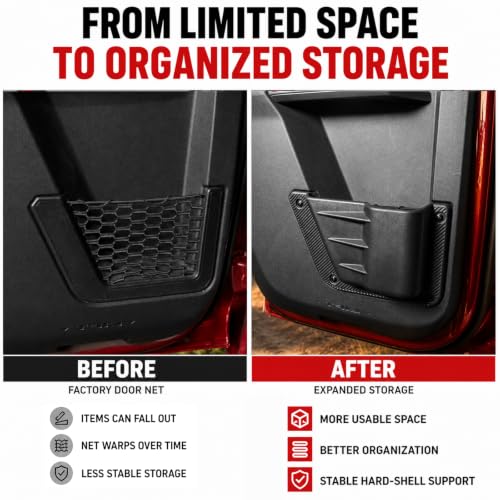 Mabett Rear Door Pockets Storage Set for 2021-2026 Ford Bronco - Product Imagery