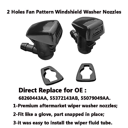 68260443AA Premium Wiper Washer Nozzles Fit for 2005-2023 Jeep - Product Imagery