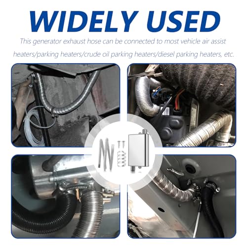78.7" Diesel Heater Exhaust Pipe,ID 1 Inch Exhaust Pipe Kit with - Product Imagery