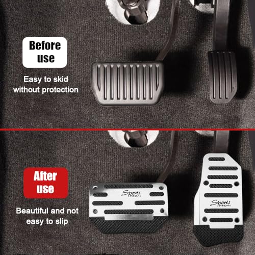 2PCS Non-Slip Car Pedal Covers, Premium Aluminum Alloy Gas and - Product Imagery